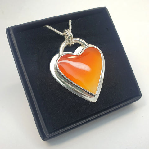 Carnelian heart pendant